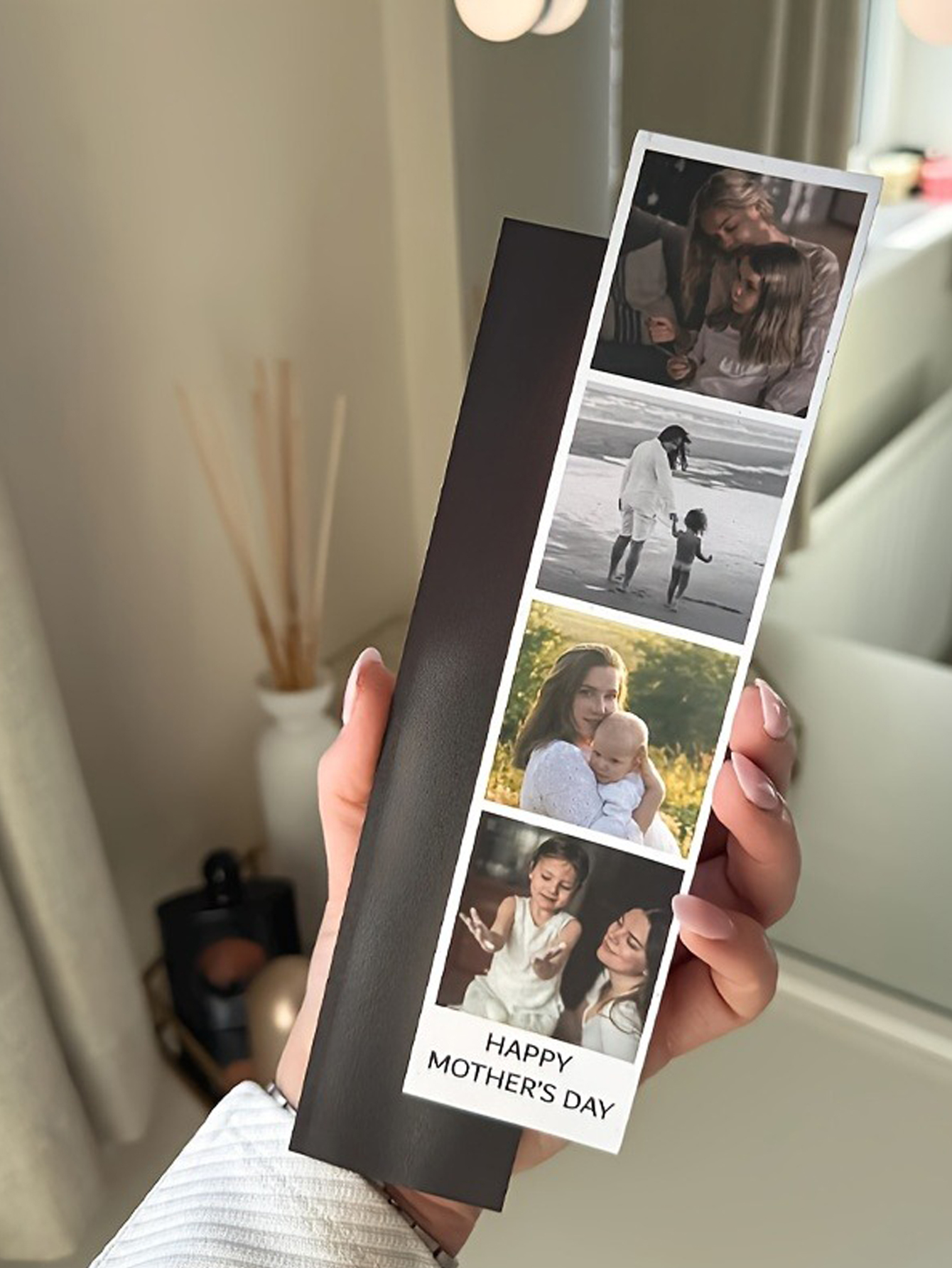 Customized photo strip refrigerator magnets